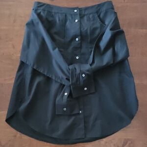T By Alexander Wang Cotton Poplin Sleeve Tied Skirt *Black*